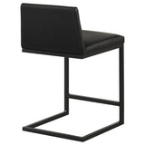 Vardon Black Genuine Leather Counter Height Chair, Set of 2 from Coaster - Luna Furniture
