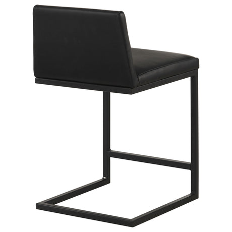 Vardon Black Genuine Leather Counter Height Chair, Set of 2 from Coaster - Luna Furniture