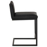 Vardon Black Genuine Leather Counter Height Chair, Set of 2 from Coaster - Luna Furniture
