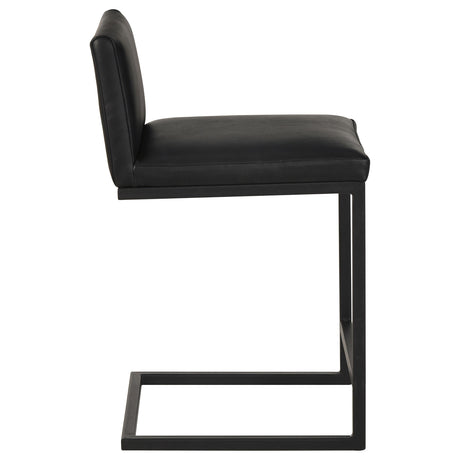 Vardon Black Genuine Leather Counter Height Chair, Set of 2 from Coaster - Luna Furniture