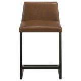 Vardon Dark Brown Genuine Leather Counter Height Chair, Set of 2 from Coaster - Luna Furniture