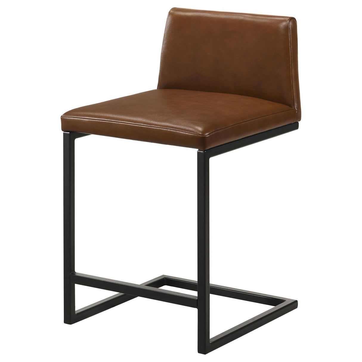 Vardon Dark Brown Genuine Leather Counter Height Chair, Set of 2 from Coaster - Luna Furniture