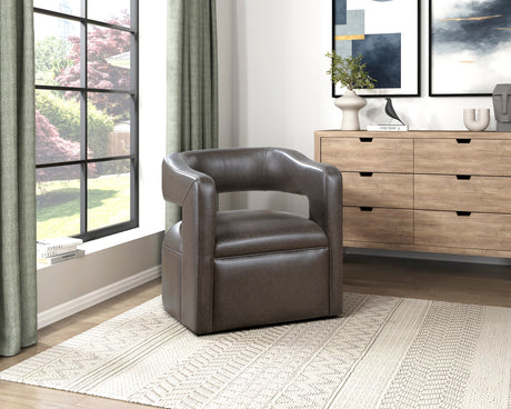 Sawyer Coffee Swivel Accent Chair from Homelegance - Luna Furniture