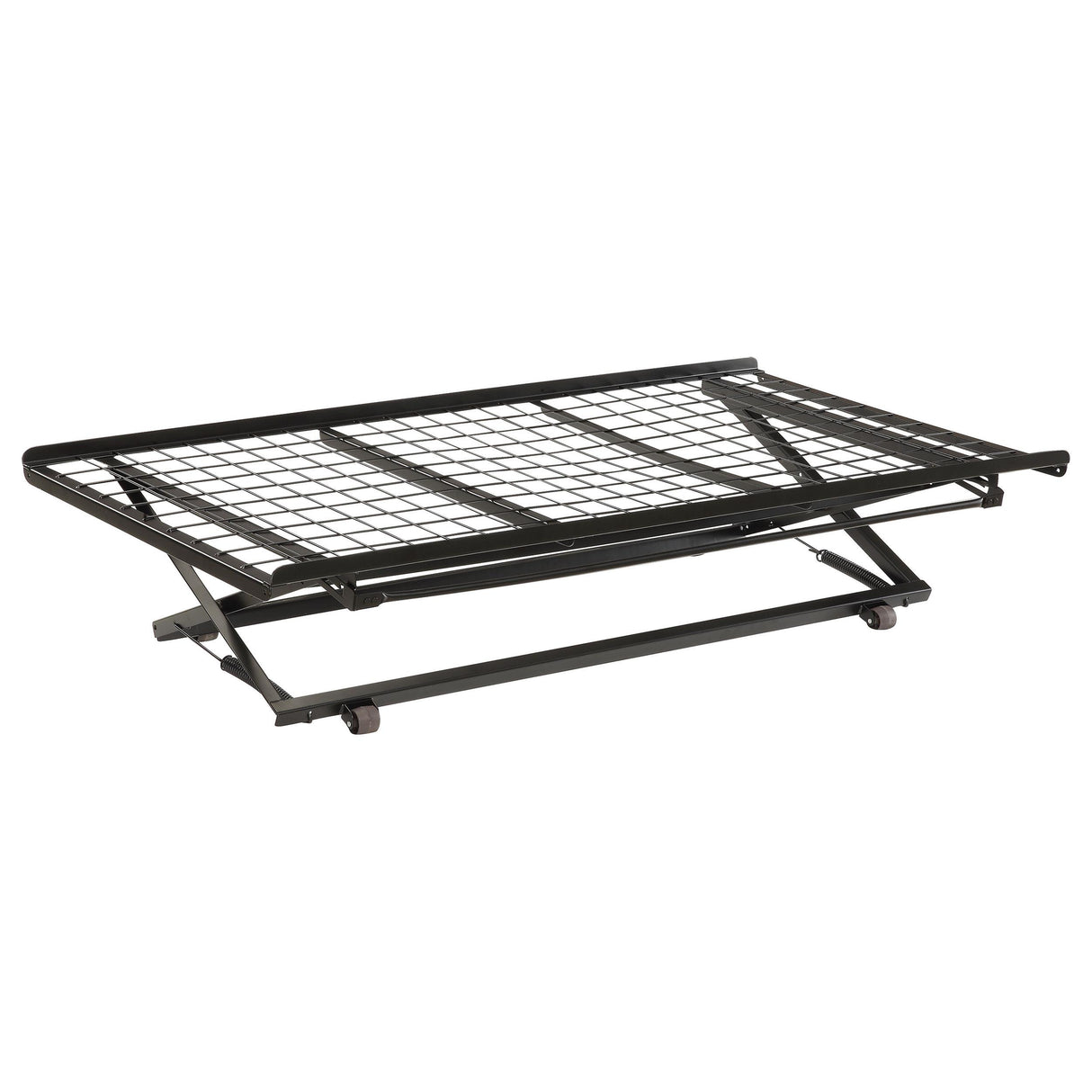 Ethan Black Pop Up Trundle Bed with Rollers from Coaster - Luna Furniture