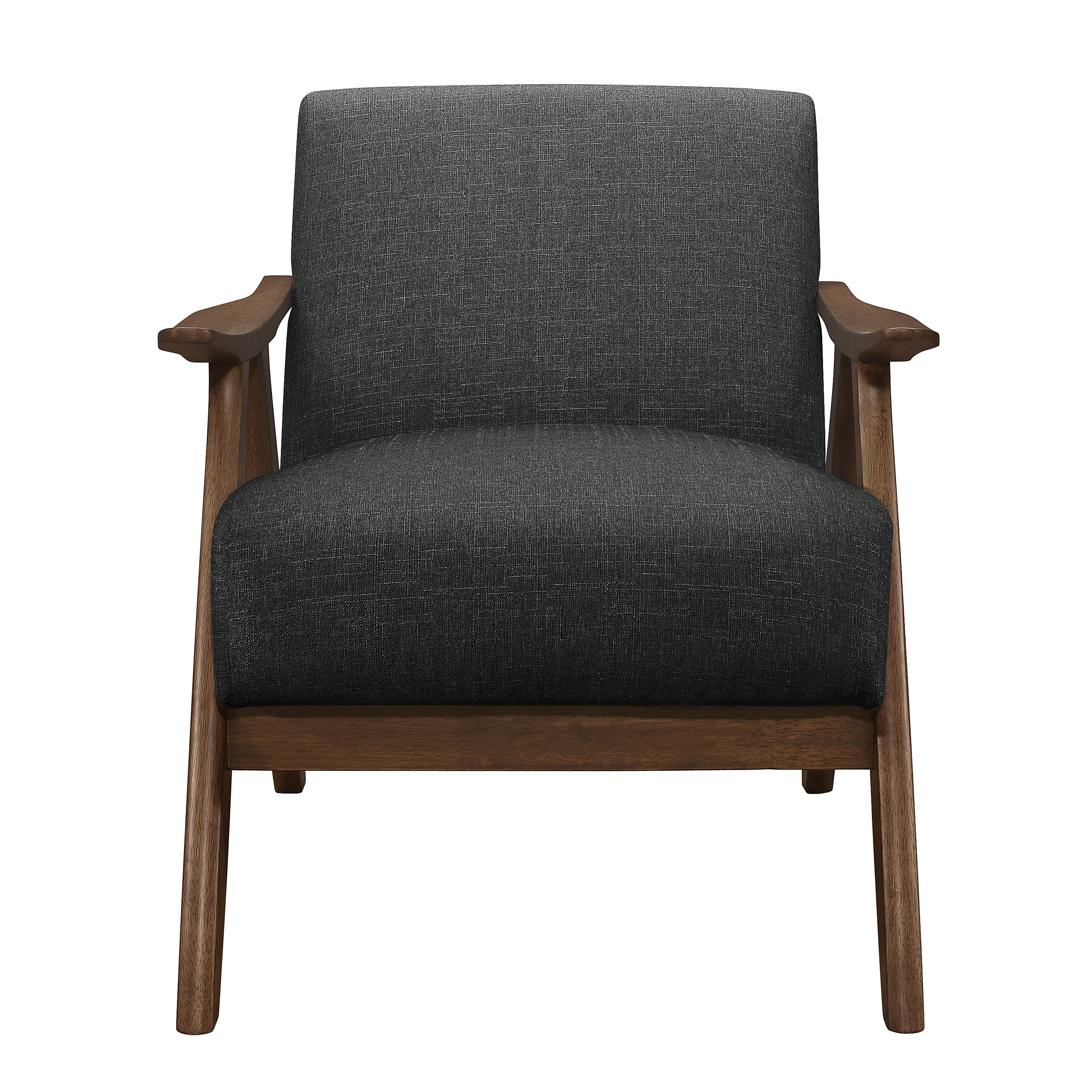 Homelegance Damala Dark Gray Accent Chair – Walnut Wood Frame