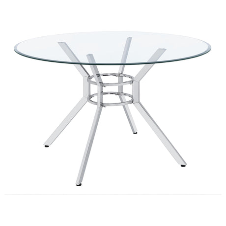 Steele Chrome 48-inch Round Glass Top Dining Table from Coaster - Luna Furniture