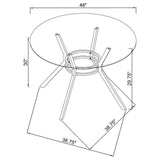 Steele Chrome 48-inch Round Glass Top Dining Table from Coaster - Luna Furniture