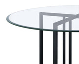 Pace Matte Black 48-inch Round Glass Top Dining Table from Coaster - Luna Furniture