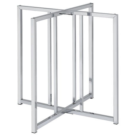 Pace Chrome Geometric Metal Dining Table Base from Coaster - Luna Furniture