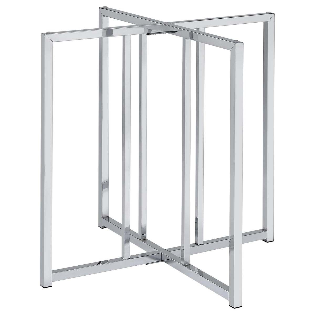 Pace Chrome Geometric Metal Dining Table Base from Coaster - Luna Furniture