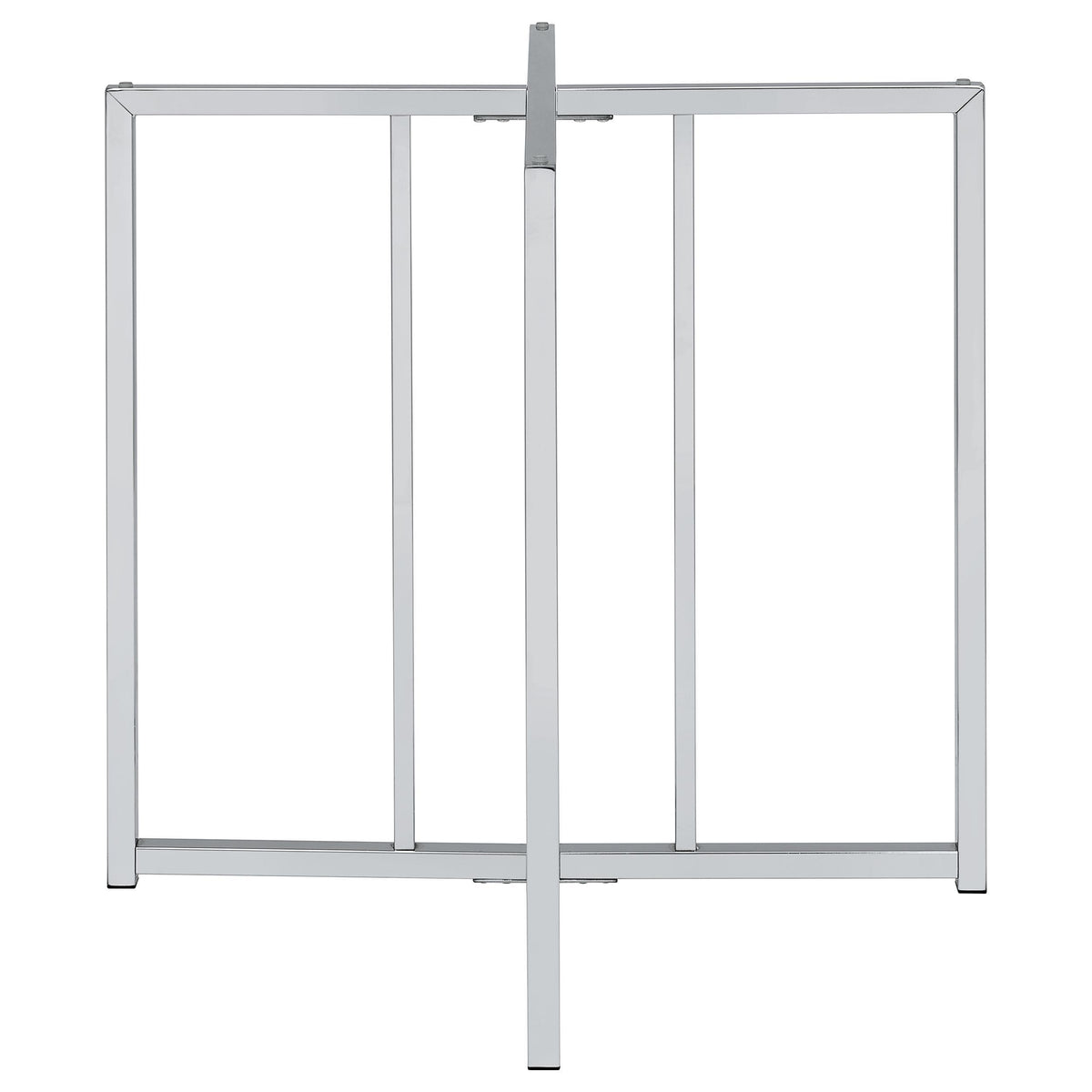 Pace Chrome Geometric Metal Dining Table Base from Coaster - Luna Furniture