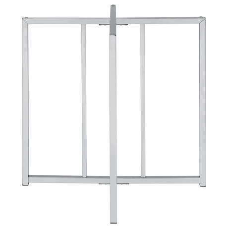 Pace Chrome Geometric Metal Dining Table Base from Coaster - Luna Furniture