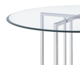 Pace Chrome 48-inch Round Glass Top Dining Table from Coaster - Luna Furniture