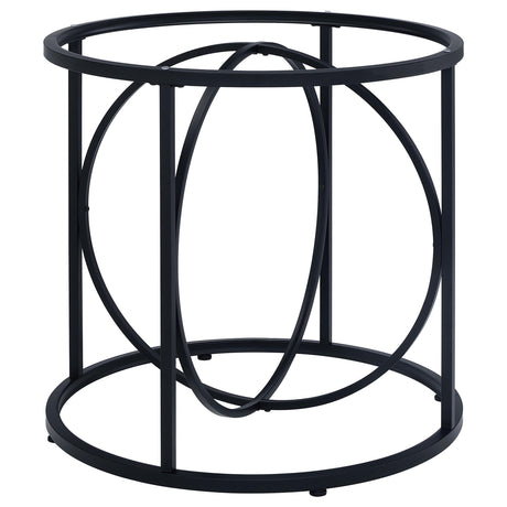 Levy Matte Black Loop Metal Dining Table Base from Coaster - Luna Furniture