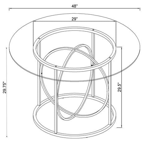 Levy Matte Black Loop Metal Dining Table Base from Coaster - Luna Furniture
