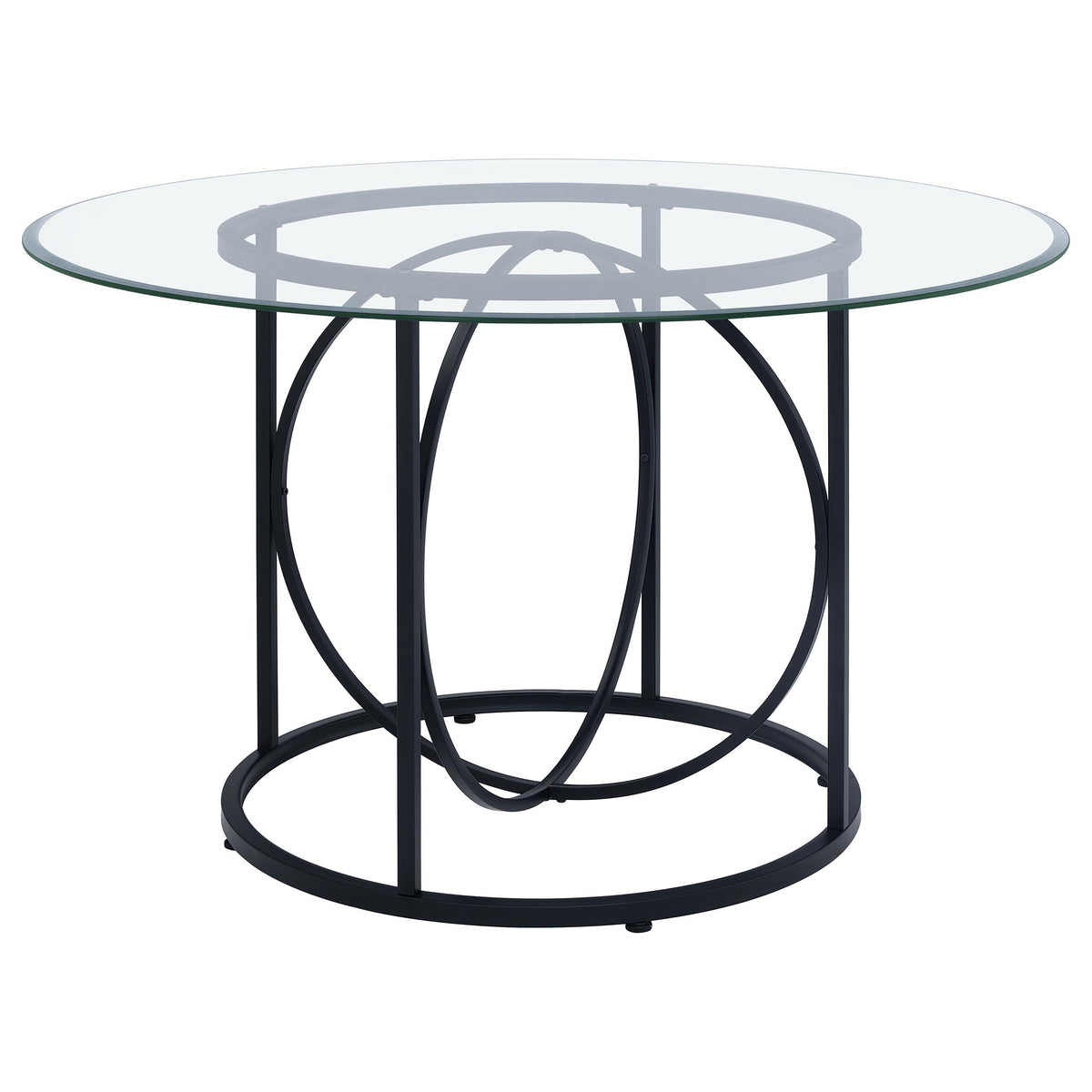 Levy Matte Black 48" Round Glass Top Dining Table from Coaster - Luna Furniture