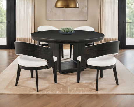 Leandro Burnished Black 5-Piece Round Dining Table Set from Coaster - Luna Furniture