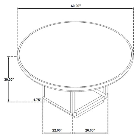 Leandro Burnished Black/Cream 5-Piece Round Dining Table Set from Coaster - Luna Furniture