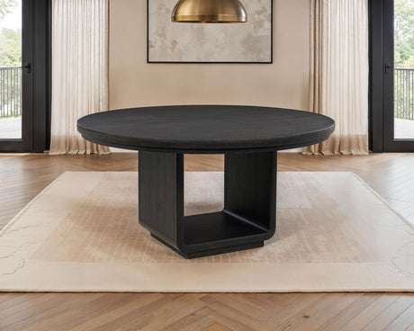 Leandro Burnished Black 60-inch Round Dining Table from Coaster - Luna Furniture