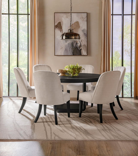 Leandro Burnished Black 60-inch Round Dining Table from Coaster - Luna Furniture