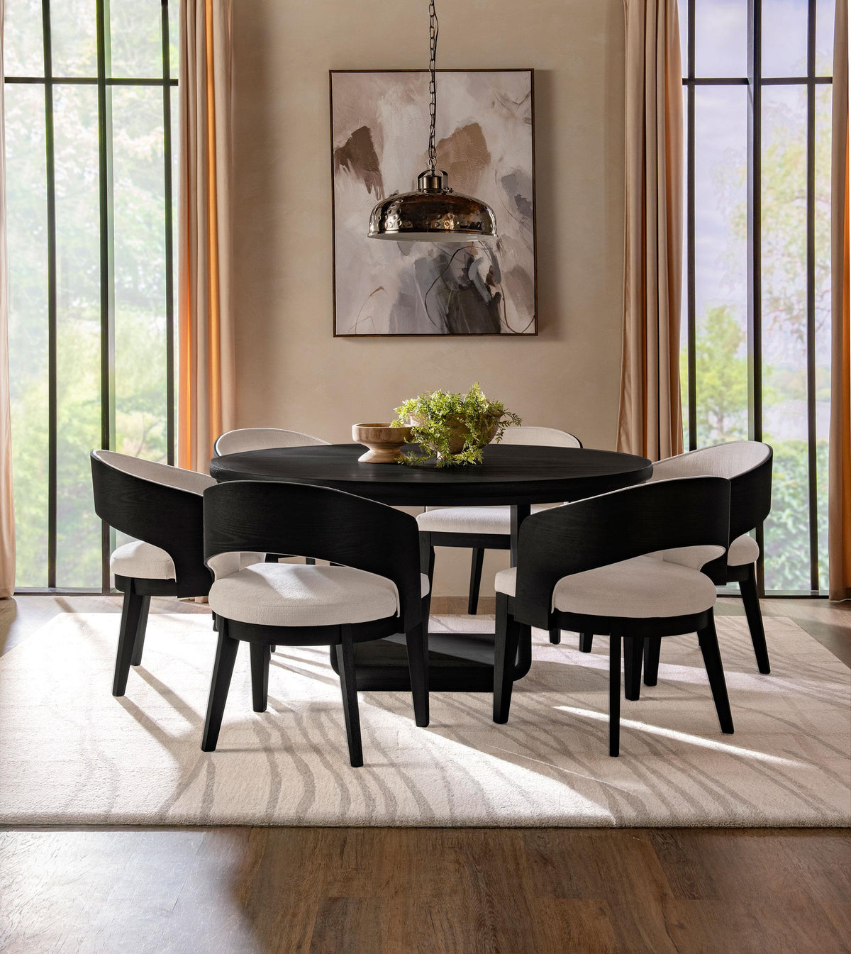 Leandro Burnished Black 60-inch Round Dining Table from Coaster - Luna Furniture