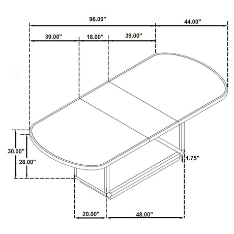 Leandro Burnished Black 78-inch Extension Dining Room Table from Coaster - Luna Furniture