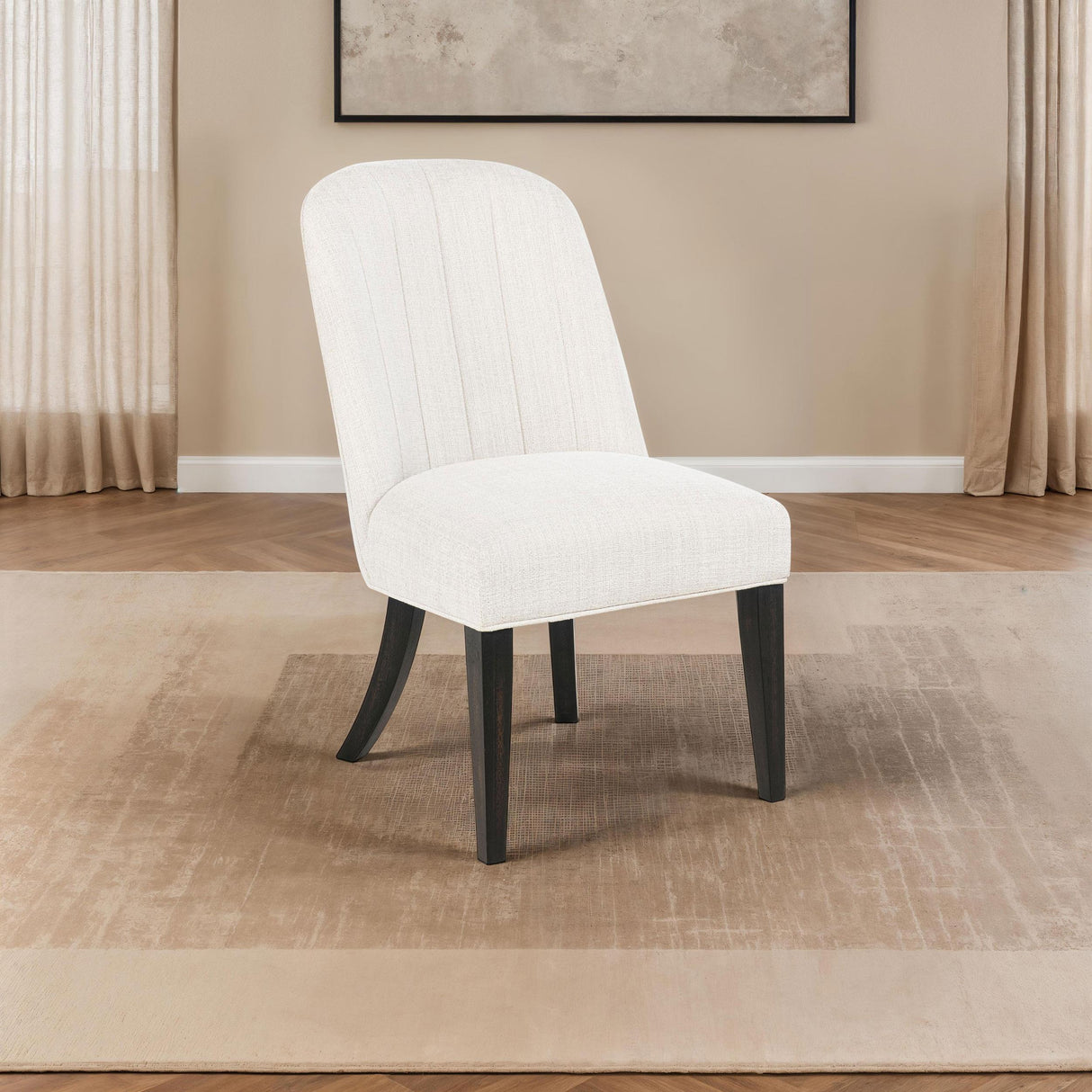 Leandro Cream Upholstered Dining Side Chair, Set of 2 from Coaster - Luna Furniture
