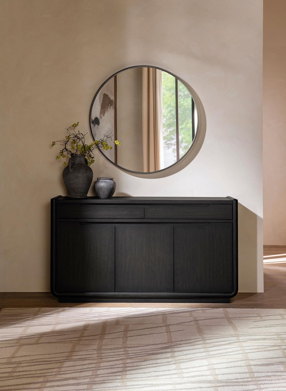 Leandro Burnished Black 2-Drawer Dining Sideboard Server from Coaster - Luna Furniture