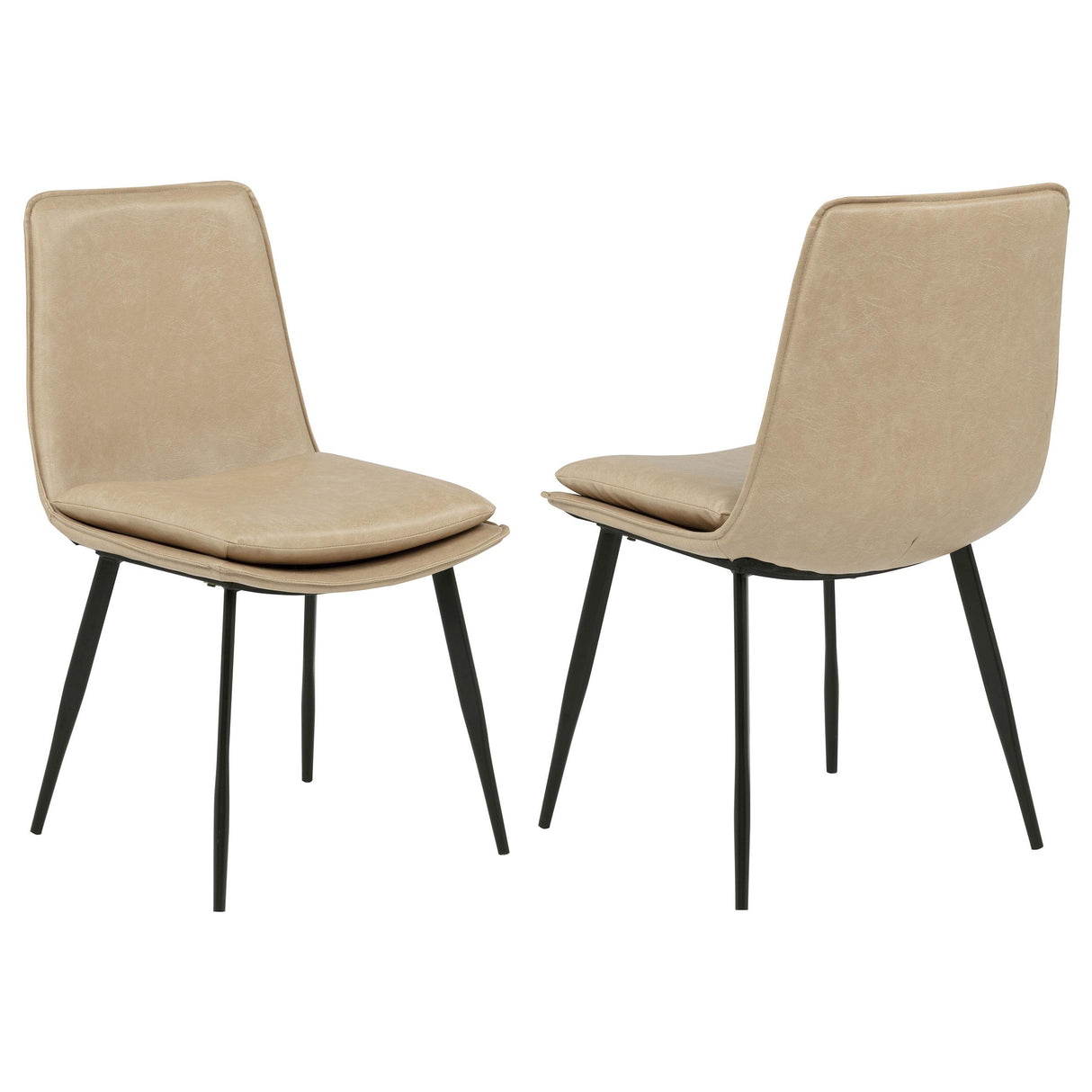 Ortega Tan Upholstered Dining Side Chair, Set of 2 from Coaster - Luna Furniture