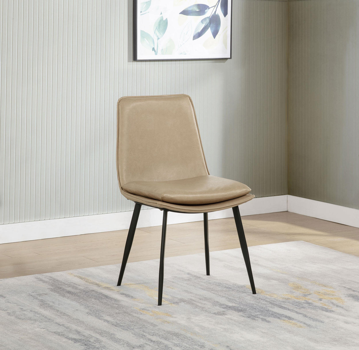 Ortega Tan Upholstered Dining Side Chair, Set of 2 from Coaster - Luna Furniture