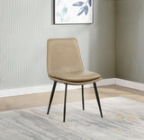 Ortega Tan Upholstered Dining Side Chair, Set of 2 from Coaster - Luna Furniture