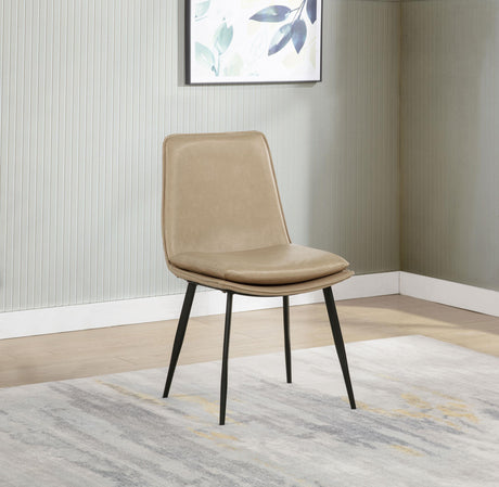 Ortega Tan Upholstered Dining Side Chair, Set of 2 from Coaster - Luna Furniture