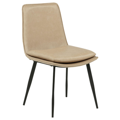 Ortega Tan Upholstered Dining Side Chair, Set of 2 from Coaster - Luna Furniture
