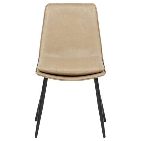 Ortega Tan Upholstered Dining Side Chair, Set of 2 from Coaster - Luna Furniture