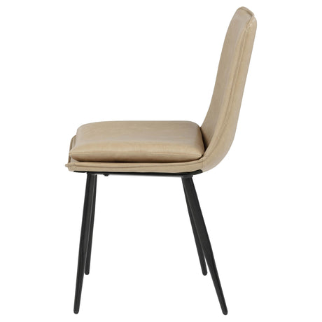 Ortega Tan Upholstered Dining Side Chair, Set of 2 from Coaster - Luna Furniture