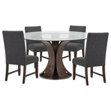 Naser Gray/Dark Walnut 5-Piece 48" Round Dining Set from Coaster - Luna Furniture