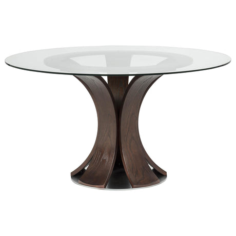 Naser Gray/Dark Walnut 5-Piece 48" Round Dining Set from Coaster - Luna Furniture