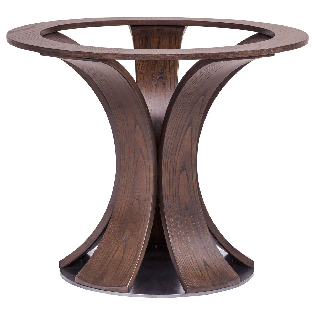 Naser Dark Walnut 48-inch Round Glass Top Dining Table