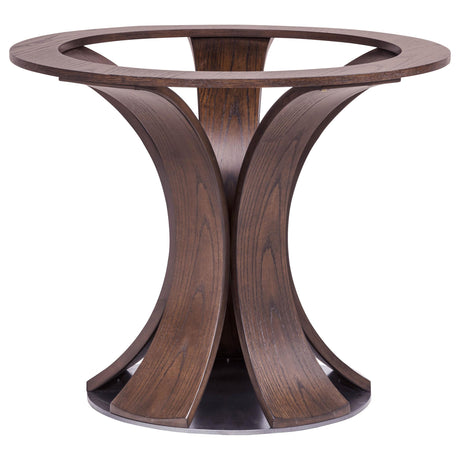 Naser Dark Walnut 48-inch Round Glass Top Dining Table from Coaster - Luna Furniture