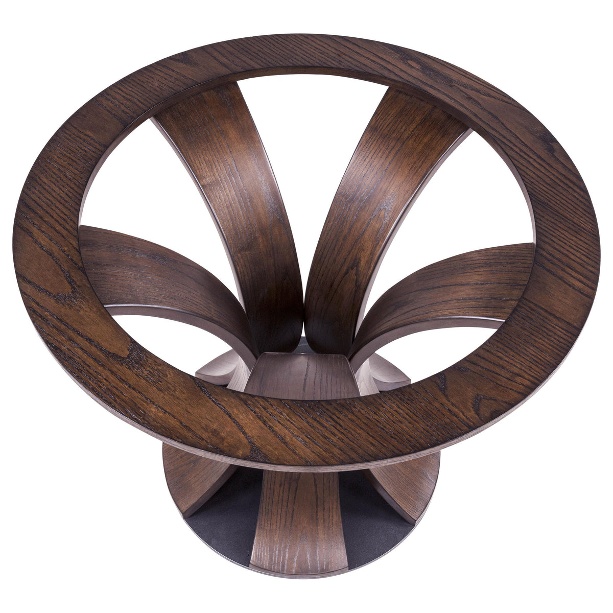 Naser Dark Walnut 48-inch Round Glass Top Dining Table
