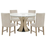 Naser 5-piece 48-inch Round Dining Table Set Beige and Light Oak from Coaster - Luna Furniture