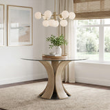 Naser Light Oak 48-inch Round Glass Top Dining Table from Coaster - Luna Furniture
