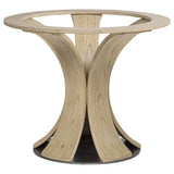 Naser Light Oak 48-inch Round Glass Top Dining Table from Coaster - Luna Furniture
