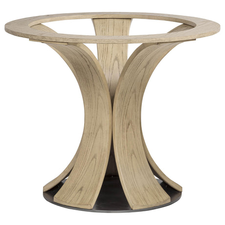 Naser Light Oak 48-inch Round Glass Top Dining Table from Coaster - Luna Furniture