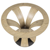 Naser Light Oak 48-inch Round Glass Top Dining Table from Coaster - Luna Furniture