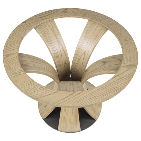 Naser Light Oak 48-inch Round Glass Top Dining Table from Coaster - Luna Furniture