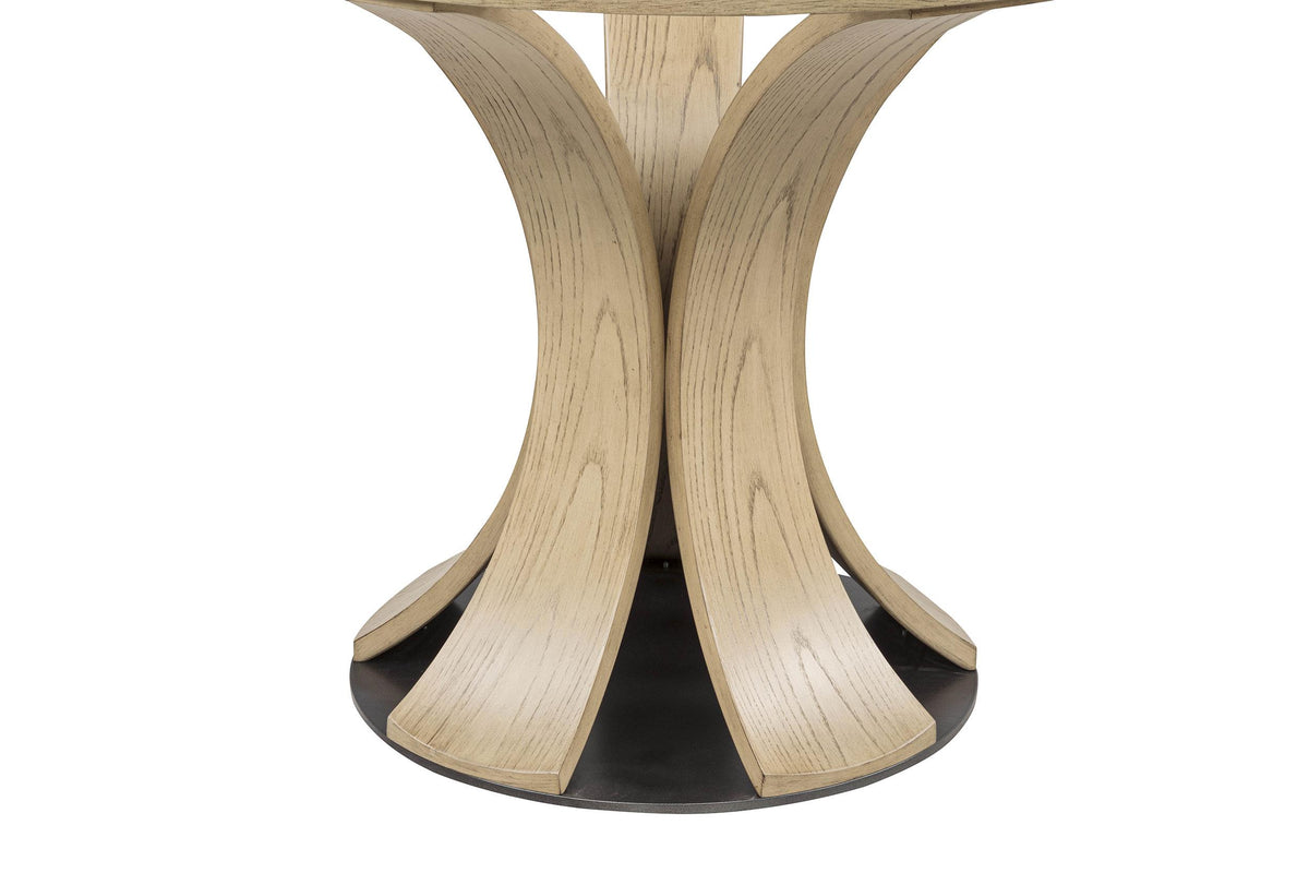 Naser Light Oak 48-inch Round Glass Top Dining Table from Coaster - Luna Furniture