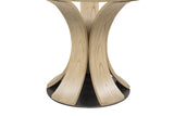 Naser Light Oak 48-inch Round Glass Top Dining Table from Coaster - Luna Furniture