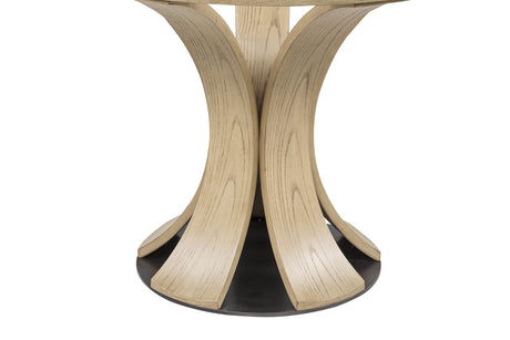 Naser Light Oak 48-inch Round Glass Top Dining Table from Coaster - Luna Furniture