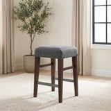Naser Gray and Dark Walnut Upholstered Counter Stool, Set of 2 from Coaster - Luna Furniture